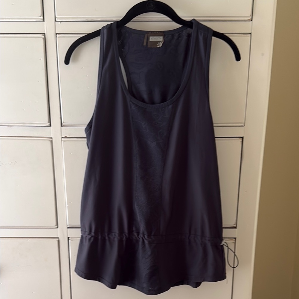 Athleta Dark Grey Blouson Tank Top with Lace panel